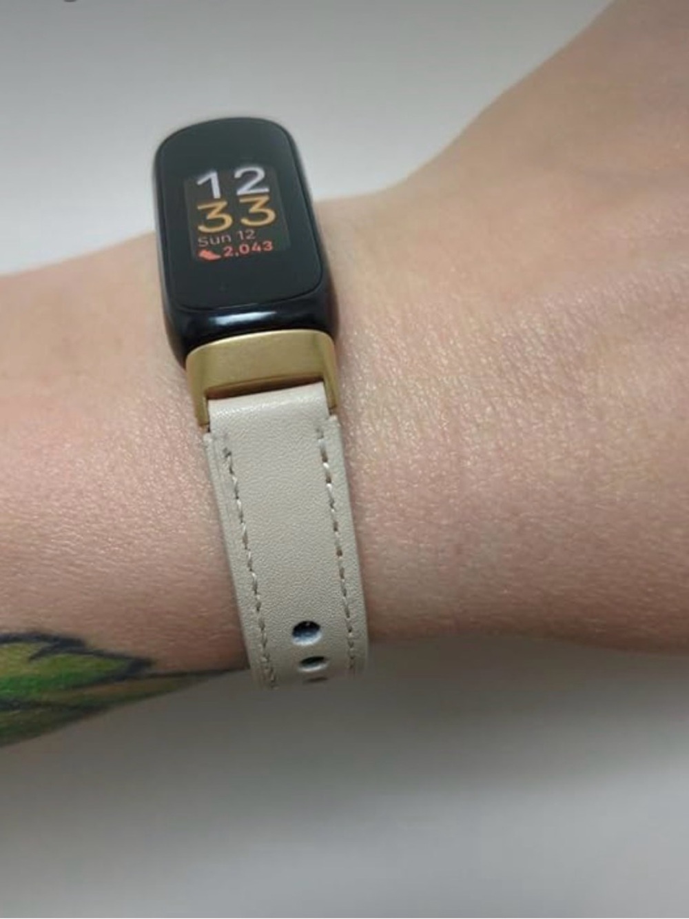 Cream Leather Band for Fitbit Inspire 3